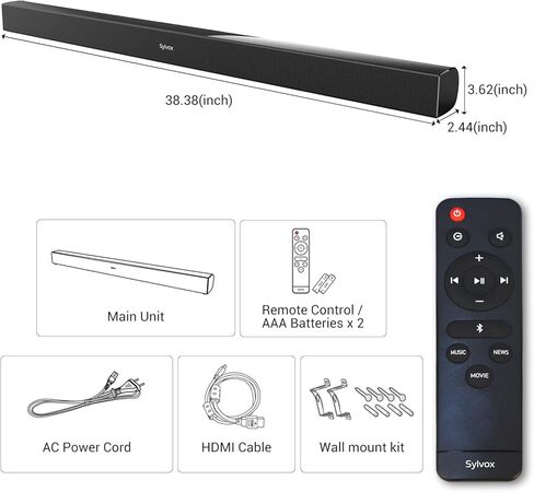 SYLVOX Waterproof Outdoor Soundbar, Fits for All Outdoor TV Model with Remote Support Bluetooth in Saudi Arabia
