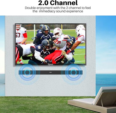 SYLVOX Waterproof Outdoor Soundbar, Fits for All Outdoor TV Model with Remote Support Bluetooth in Saudi Arabia