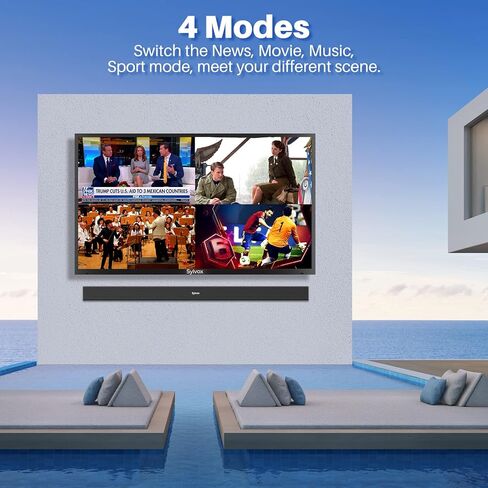 SYLVOX Waterproof Outdoor Soundbar, Fits for All Outdoor TV Model with Remote Support Bluetooth in Saudi Arabia