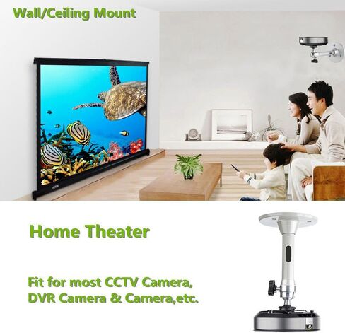 LANTWOO Universal Projector Wall Mount Hanger ، LCD/DLP فيديو بروجكتور جبل قوس يدور 360 درجة ويميل 90 درجة لجهاز العرض الصغير in Kuwait