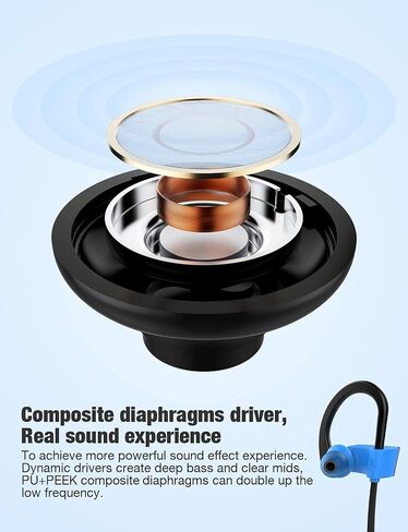 Otium Bluetooth Headphones, Wireless Sports Earbuds, Waterproof IPX7 w/Mic, HD Stereo in-Ear Earphones, Case, Fast Pairing, Gym Running Workout, 16 Hrs Battery Noise Cancelling Headsets in Kuwait