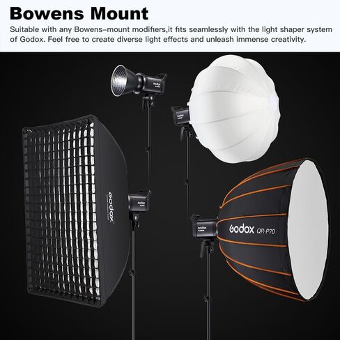 Godox SL60IID 70Ws Photography Video Light 5600±200K، CRI96+، TLCI97+، مدمج 8 تأثيرات FX، التحكم في تطبيق Bluetooth Bowens Mount SL-60 إضاءة الإخراج المستمر لتصوير منتجات الاستوديو in Saudi Arabia