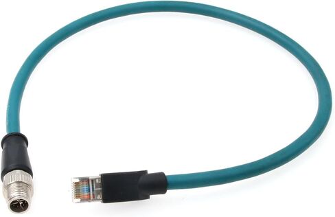 HangTon M12 Ethernet 8 Pin X-Code RJ45 CAT-7e GigE Cable for Basler Cognex Industrial Camera Sensor (1 Meter) in Kuwait