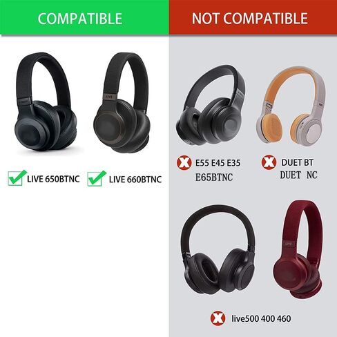 وسادة أذن POYATU Live 650 660 لـ JBL Live 650BTNC Live 660NC وسادات أذن Live 650 BT NC قطع غيار غطاء وسادة الأذن (أسود) in Kuwait