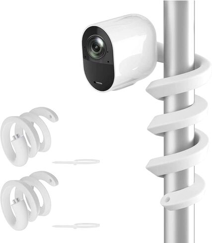 حامل كاميرا أمان ملتوي مرن من HOLACA، متوافق مع كاميرا Wyze Cam الخارجية، Arlo Essential، Arlo Pro 4 Pro 3 Pro 2، Arlo Ultra، Roelink Argus، Motorola Baby Monitor، عبوتان (أبيض) in Saudi Arabia