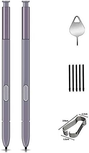 قطعتا قلم جالاكسي نوت 8، قلم ستايلس تاتش S بديل لجهاز جالاكسي نوت 8 N950U N950W N950FD N950F Tips/Nibs+Eject Pin (رمادي) in Kuwait