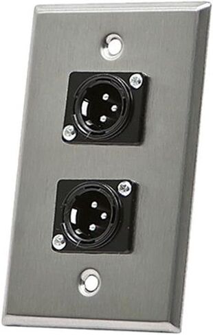 Monoprice 107398 XLR ذكر 3 -Pin لوحة حائط من سبائك الزنك بمنفذين in Saudi Arabia