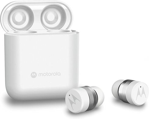 Motorola Moto Buds 120 - سماعات أذن بلوتوث لاسلكية حقيقية مع ميكروفون وحقيبة شحن مدمجة - مقاومة للماء IPX5، تحكم صوتي وذكي باللمس، خفيفة الوزن ومريحة، صوت واضح - أسود in Kuwait