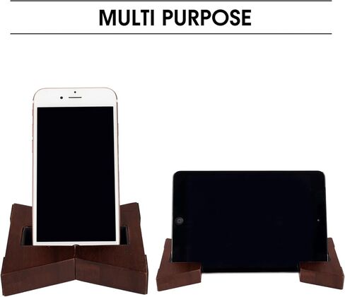 S&A WOODCRAFT Vertical Laptop Stand, Brown Acacia Portable Desk Laptop Holder for Tablet with Carry Pouch, Compact Laptop Stand with Protective Silicone Pads, Supports Up to 0.95 Inch Laptops in Saudi Arabia