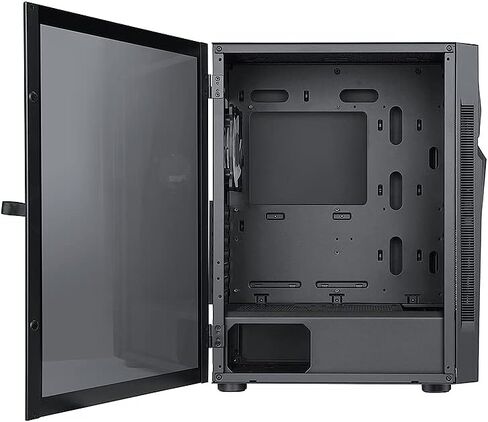 حافظة كمبيوتر الألعاب Bgears b-Vortex-RGB ATX مع لوحة أمامية ARGB بتأثير الوهم البصري، وجانب من الزجاج المقسى. 1 × USB3.0، يتضمن 1 × مراوح دوامية PWM 120 مم b-ARGB. يدعم ما يصل إلى لوحة EATX، باللون الأسود in Kuwait