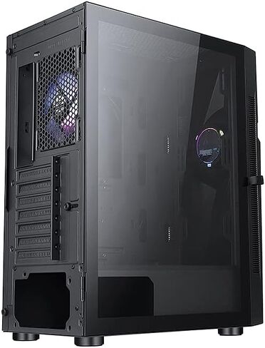 حافظة كمبيوتر الألعاب Bgears b-Vortex-RGB ATX مع لوحة أمامية ARGB بتأثير الوهم البصري، وجانب من الزجاج المقسى. 1 × USB3.0، يتضمن 1 × مراوح دوامية PWM 120 مم b-ARGB. يدعم ما يصل إلى لوحة EATX، باللون الأسود in Kuwait