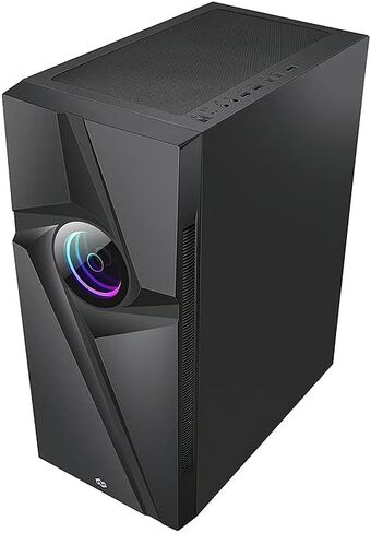حافظة كمبيوتر الألعاب Bgears b-Vortex-RGB ATX مع لوحة أمامية ARGB بتأثير الوهم البصري، وجانب من الزجاج المقسى. 1 × USB3.0، يتضمن 1 × مراوح دوامية PWM 120 مم b-ARGB. يدعم ما يصل إلى لوحة EATX، باللون الأسود in Kuwait