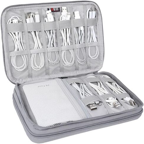 حقيبة تنظيم الإلكترونيات، حافظة EVA واقية مقاومة للصدمات، حقيبة بنك السفر، منظم سلك السفر، حقيبة منظم كابلات محمولة للتكنولوجيا لمحركات الأقراص الصلبة، والكابلات، والشاحن، والهاتف، وUSB، وبطاقة SD in Kuwait