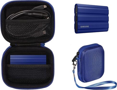 حافظة CaseSack لهاتف Samsung T7 Shield 1 تيرابايت، 2 تيرابايت، 4 تيرابايت SSD محمول، منظم مفيد (ذهبي وردي) in Saudi Arabia