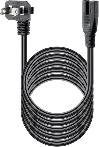 VSEER 2 Prong 90 Degree Angled 18AWG SPT2 Power Cord - NEMA 1-15P to IEC320 C7 Figure 8 Connector AC 2-Slot Polarized Power Supply Cable Wire Plug (6 Feet) in Saudi Arabia