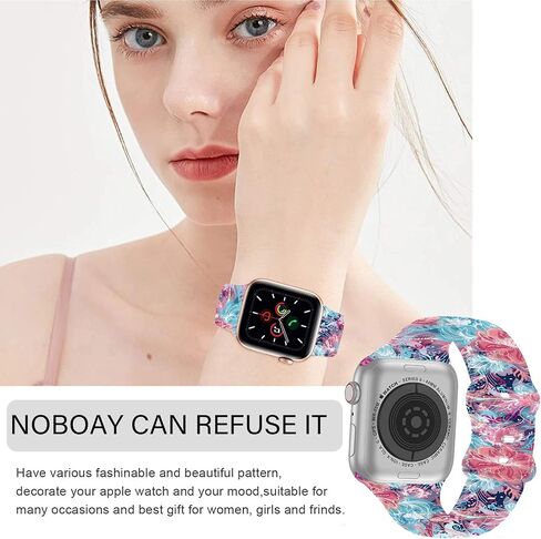 Compatible Apple Watch Bands, Silicone for iWatch Series 6 5 4 SE 3 2, 38mm 40mm 41mm 42mm 44mm 45mm Girls Women in Kuwait