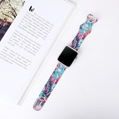 Compatible Apple Watch Bands, Silicone for iWatch Series 6 5 4 SE 3 2, 38mm 40mm 41mm 42mm 44mm 45mm Girls Women in Kuwait