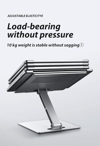 حامل كمبيوتر محمول من الألومنيوم قابل للتعديل، تصميم مريح وحامل خفيف الوزن متوافق مع جهاز MacBook Pro/Air مقاس 15.6 بوصة، كمبيوتر محمول | حامل كمبيوتر محمول أنيق قابل للطي in Kuwait