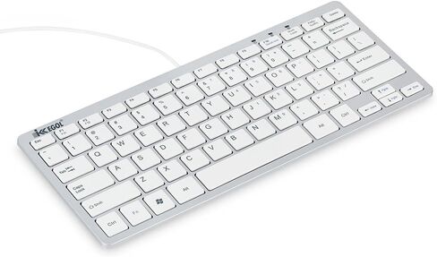 iKKEGOL USB Slim Mini Wired 78 Key Small Super Thin Compact Keyboard for Desktop Laptop PC Win 7 Mac (White) in Saudi Arabia