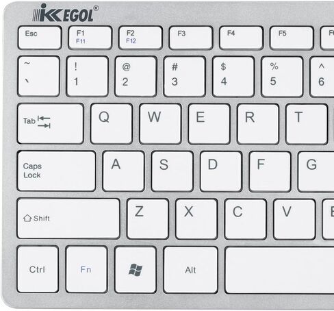 iKKEGOL USB Slim Mini Wired 78 Key Small Super Thin Compact Keyboard for Desktop Laptop PC Win 7 Mac (White) in Saudi Arabia