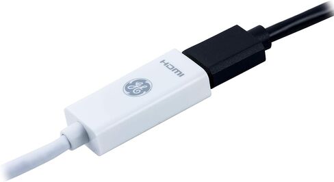 محول GE Mini DisplayPort Thunderbolt إلى HDMI، 2 حزمة، متوافق مع Apple iMac وMacBook والكمبيوتر الشخصي، يدعم Full HD 1080P و4K Ultra HD، أبيض، 58153 in Saudi Arabia
