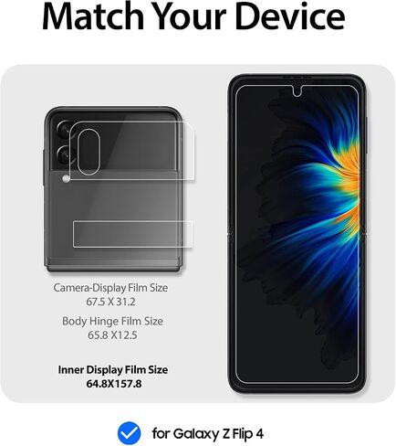 DOME GLASS Whitestone GEN Film Screen Protector [Premium folding Film] Hinge Cover film Included, HD Clear PET Film Screen Guard for Samsung Galaxy Z Flip 4 in Saudi Arabia