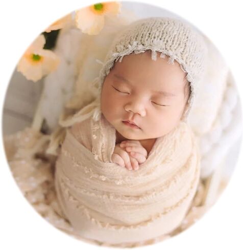Zeroest Newborn Photo Props Hat بطانية التصوير الفوتوغرافي للأطفال (الرمال البيج) in Kuwait