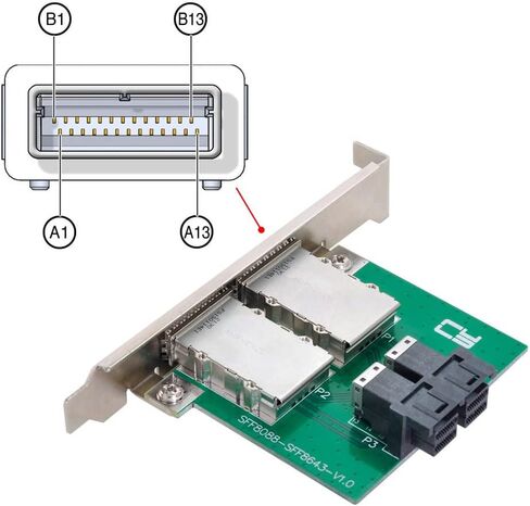Xiwai المزدوج منافذ Mini SAS HD SFF-8644 إلى داخلي صغير SAS SFF-8087 PCBA شاحن أنثي مع قوس منخفض in Kuwait