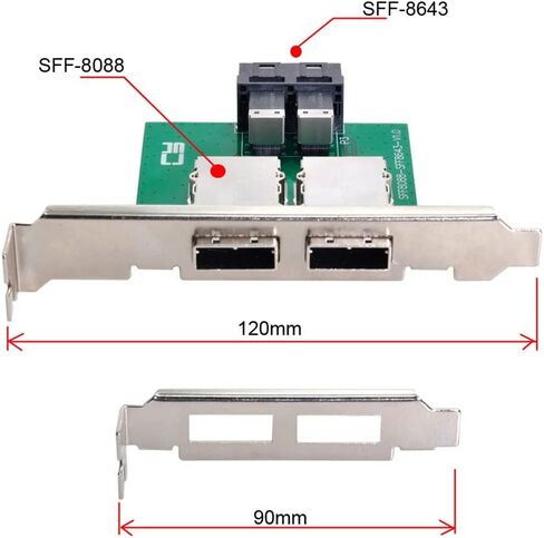 Xiwai المزدوج منافذ Mini SAS HD SFF-8644 إلى داخلي صغير SAS SFF-8087 PCBA شاحن أنثي مع قوس منخفض in Kuwait