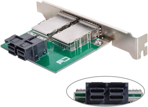 Xiwai المزدوج منافذ Mini SAS HD SFF-8644 إلى داخلي صغير SAS SFF-8087 PCBA شاحن أنثي مع قوس منخفض in Kuwait