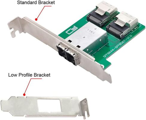 Xiwai المزدوج منافذ Mini SAS HD SFF-8644 إلى داخلي صغير SAS SFF-8087 PCBA شاحن أنثي مع قوس منخفض in Kuwait