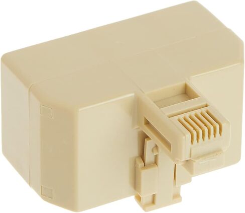 C2G Legrand Telephone Splitter, Two Line Splitter with NEMA Type B Connector for Smartphone Devices, Male to Female Two Line Adapter, Ivory Phone Line Splitter, 1 Count, C2G 41062 in Kuwait