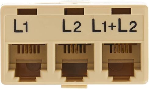 C2G Legrand Telephone Splitter, Two Line Splitter with NEMA Type B Connector for Smartphone Devices, Male to Female Two Line Adapter, Ivory Phone Line Splitter, 1 Count, C2G 41062 in Kuwait