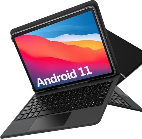 ZONKO 2023 Newest 2 in 1 Tablet 4GB+128 Storage+512GB Expand 10 inch Android 11, Octa Core Processor, HD Touchscreen,13MP Dual Camera, GMS Tablet with Detachable Keyboard in Kuwait