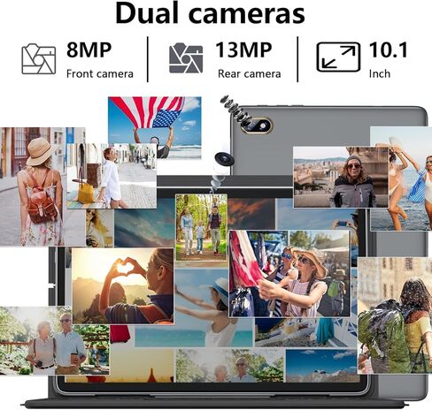 ZONKO 2023 Newest 2 in 1 Tablet 4GB+128 Storage+512GB Expand 10 inch Android 11, Octa Core Processor, HD Touchscreen,13MP Dual Camera, GMS Tablet with Detachable Keyboard in Kuwait