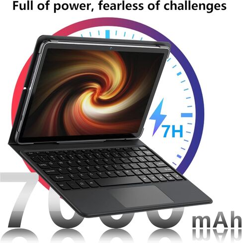 ZONKO 2023 Newest 2 in 1 Tablet 4GB+128 Storage+512GB Expand 10 inch Android 11, Octa Core Processor, HD Touchscreen,13MP Dual Camera, GMS Tablet with Detachable Keyboard in Kuwait