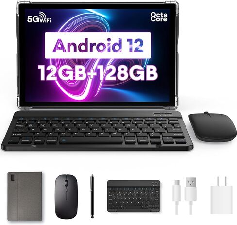 تابلت Headwolf Android 12 2 في 1 10 بوصة مع لوحة مفاتيح، 12 جيجابايت + 128 جيجابايت ثماني النواة أندرويد مع قلم ماوس، بطارية 7700 مللي أمبير، كاميرا 16 ميجابكسل، واي فاي، بلوتوث 5.0، نظام تحديد المواقع (أزرق) in Kuwait