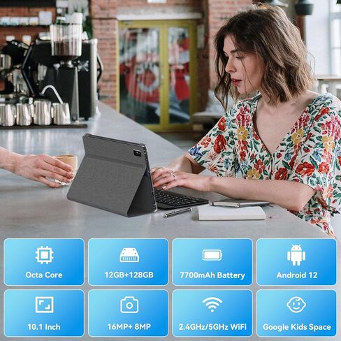 تابلت Headwolf Android 12 2 في 1 10 بوصة مع لوحة مفاتيح، 12 جيجابايت + 128 جيجابايت ثماني النواة أندرويد مع قلم ماوس، بطارية 7700 مللي أمبير، كاميرا 16 ميجابكسل، واي فاي، بلوتوث 5.0، نظام تحديد المواقع (أزرق) in Kuwait