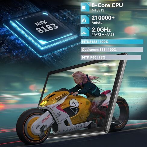 تابلت Headwolf Android 12 2 في 1 10 بوصة مع لوحة مفاتيح، 12 جيجابايت + 128 جيجابايت ثماني النواة أندرويد مع قلم ماوس، بطارية 7700 مللي أمبير، كاميرا 16 ميجابكسل، واي فاي، بلوتوث 5.0، نظام تحديد المواقع (أزرق) in Kuwait