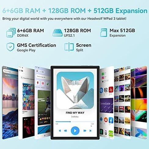 تابلت Headwolf Android 12 2 في 1 10 بوصة مع لوحة مفاتيح، 12 جيجابايت + 128 جيجابايت ثماني النواة أندرويد مع قلم ماوس، بطارية 7700 مللي أمبير، كاميرا 16 ميجابكسل، واي فاي، بلوتوث 5.0، نظام تحديد المواقع (أزرق) in Kuwait