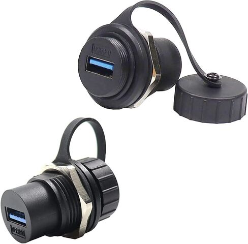 PENGLIN 2PCS Waterproof USB 3.0 Panel Mount Coupler, IP67 USB Pass Through Connector, Female to Female Bulkhead Extension Adapter | 5Gbps Rapid Data Transfer,IP67 Waterproof USB 3.0 Bulkhead Couple,Plug & Play Operation in Saudi Arabia