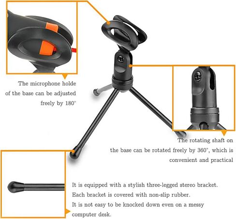 IUKUS PC Microphone with Mic Stand, Professional 3.5mm Jack Recording Condenser Microphone Compatible with PC, Laptop, IP@d, iPh0ne, Mac-Recorder Singing YouTube Skype Gaming (3.5mm PC Microphone) in Saudi Arabia