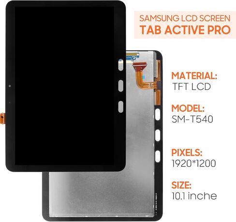 استبدال الشاشة لجهاز Samsung Galaxy Tab Active Pro SM-T540 SM-T547 شاشة LCD تعمل باللمس محول رقمي كامل، مع أدوات (أسود) in Kuwait