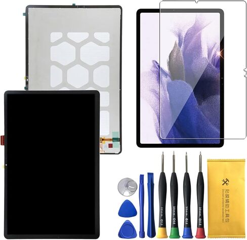 مجموعة محول رقمي لشاشة LCD تعمل باللمس من AOHCKAY لجهاز Galaxy Tab S7 FE SM-T730، SM-T733، SM-T736B مع أدوات لاصقة من الزجاج المقسى in Kuwait