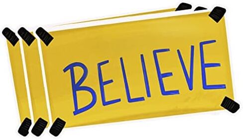 Believe Sticker Pack 3, Vinyl Decal Bumper Stickers Believe Journaling Laptop Bike Kids Teens for Water Bottle Bumper Car Luggage Guitar Skateboard Pack of 3 (4 Inch Wide) in Kuwait