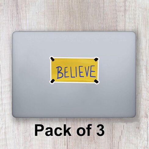 Believe Sticker Pack 3, Vinyl Decal Bumper Stickers Believe Journaling Laptop Bike Kids Teens for Water Bottle Bumper Car Luggage Guitar Skateboard Pack of 3 (4 Inch Wide) in Kuwait