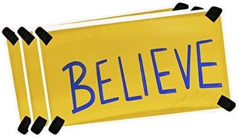 Believe Sticker Pack 3, Vinyl Decal Bumper Stickers Believe Journaling Laptop Bike Kids Teens for Water Bottle Bumper Car Luggage Guitar Skateboard Pack of 3 (4 Inch Wide) in Kuwait