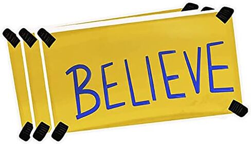 Believe Sticker Pack 3, Vinyl Decal Bumper Stickers Believe Journaling Laptop Bike Kids Teens for Water Bottle Bumper Car Luggage Guitar Skateboard Pack of 3 (4 Inch Wide) in Kuwait