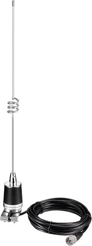 Bingfu VHF Nmo هوائي ثنائي النطاق VHF UHF 136-174 ميجا هرتز 400-470 ميجا هرتز مع خسارة منخفضة 16.5 قدم RG58 كابل تثبيت قوس الشفاه جبل هوائيات لسيارة شاحنة موبايل هام راديو راديو الهواة راديو البحرية VHF in Saudi Arabia