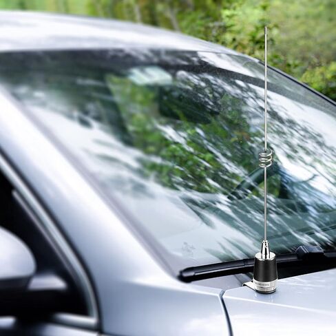 Bingfu VHF Nmo هوائي ثنائي النطاق VHF UHF 136-174 ميجا هرتز 400-470 ميجا هرتز مع خسارة منخفضة 16.5 قدم RG58 كابل تثبيت قوس الشفاه جبل هوائيات لسيارة شاحنة موبايل هام راديو راديو الهواة راديو البحرية VHF in Saudi Arabia